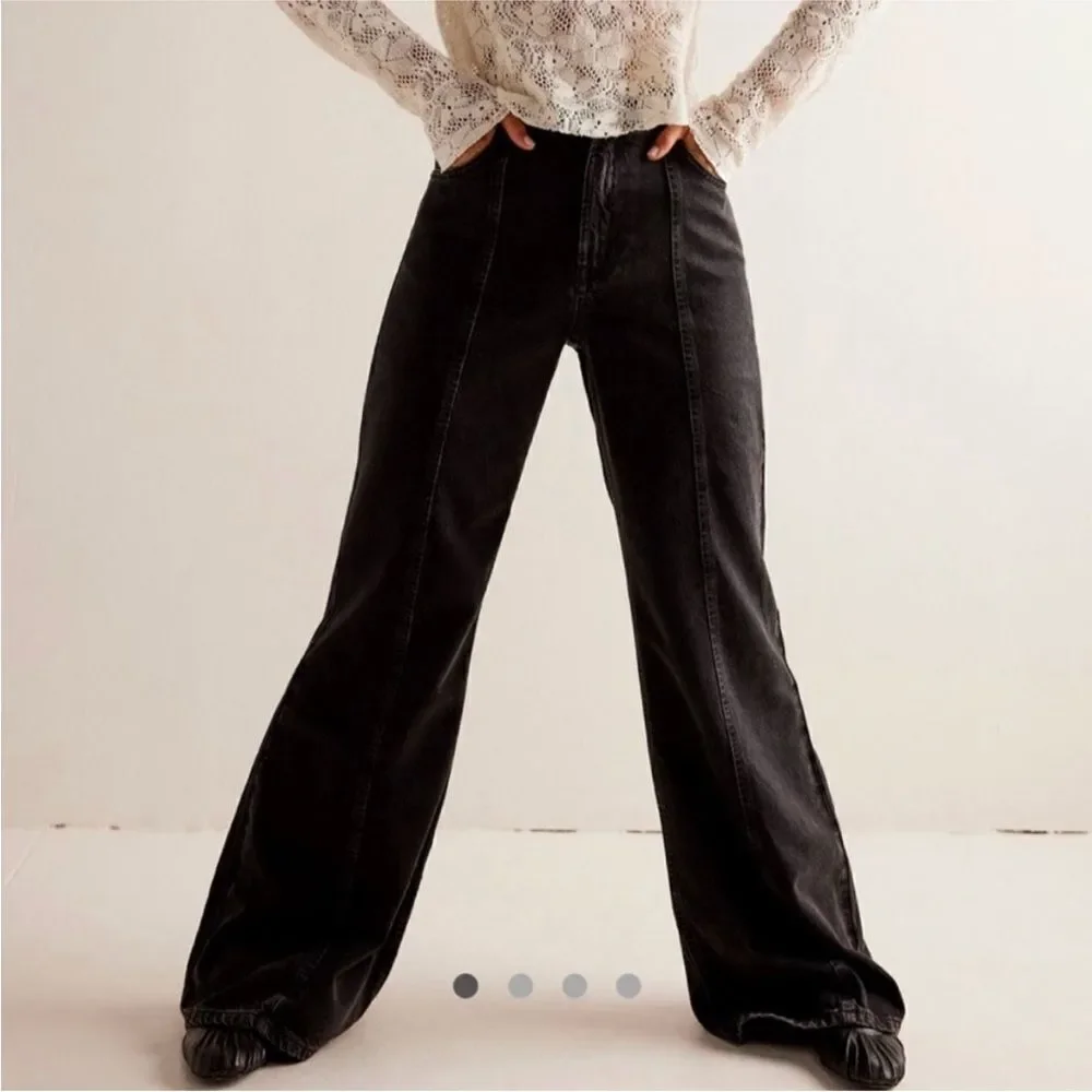 Free People We the Free Wallflower Wide Leg Jeans Midrise sz 31